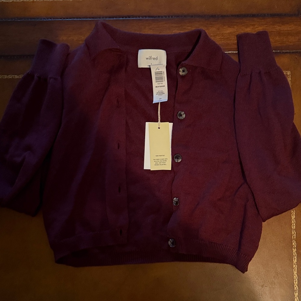 Wilfred Burgundy Button-Up Cardigan